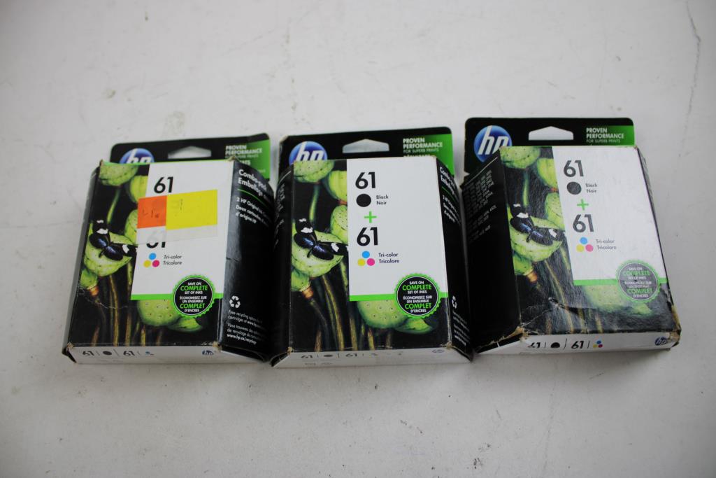 Hp 61 Black + 61 Tri Color Ink Cartridge Combo Pack 3 Pieces