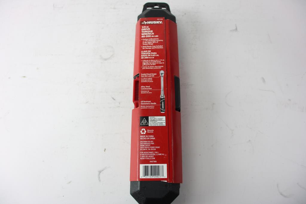 Husky 1/4" Drive Torque Wrench 40200 In LBS Property Room