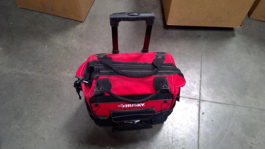 Husky 14 Inch Rolling Tool Bag, Screwdriver, Drill Bits & More