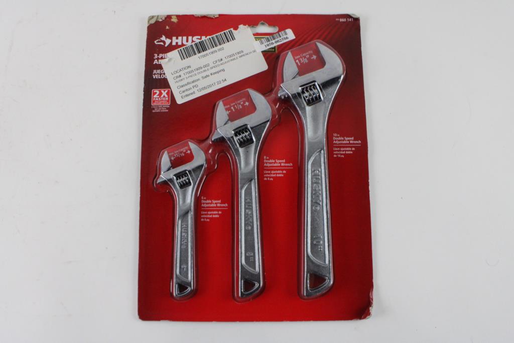 Husky 3Piece Adjustable Wrench Set Property Room