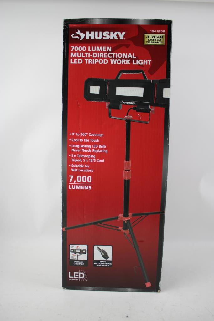 Husky 7000 Lumen Multi-Directional LED Tripod Work Light
