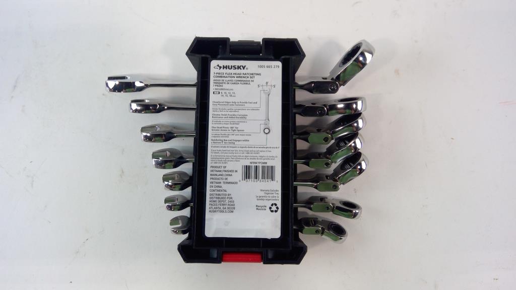 Husky 7piece Flex Head Ratcheting Combination Wrench Set Property Room