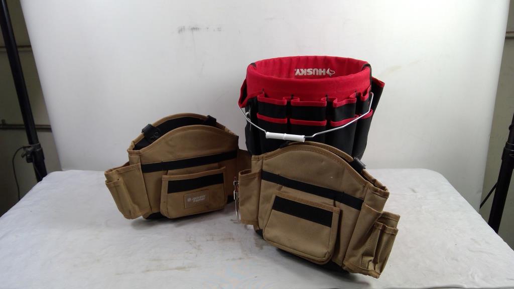 Husky Bucket Jockey, Home Depot Bucket, And Jackson Palmer Tool Belt Pouches