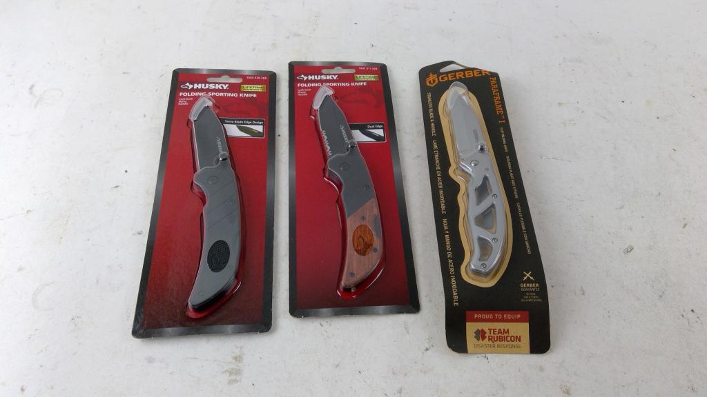 Husky Folding Sporting Knife And More 3 Pieces