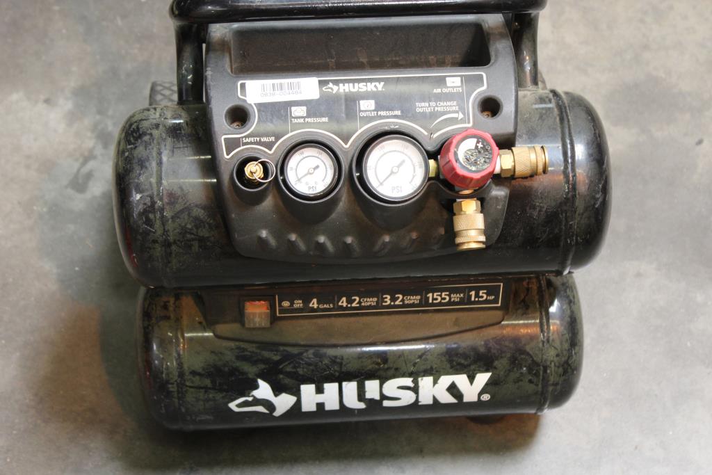 Husky H1504st2 4 Gal. Wheeled Stack Tank Compressor Property Room