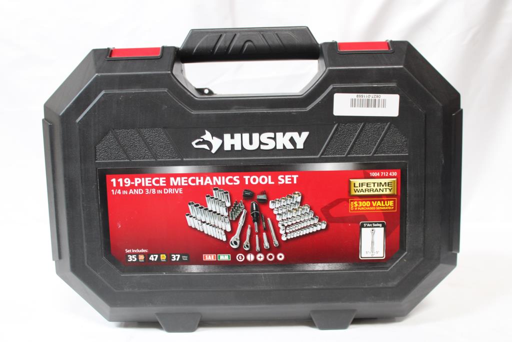 Husky Mechanics Tool Set 119 Pieces Drive Metric