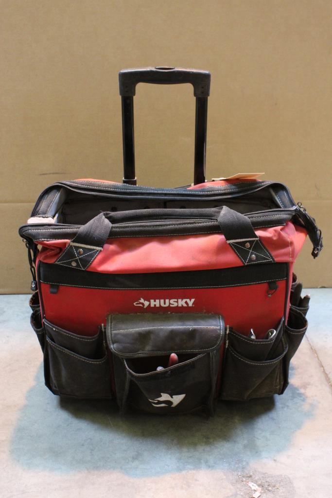 Husky Rolling Tool Bag With Various Hand Tools, 20+ Pieces Property Room