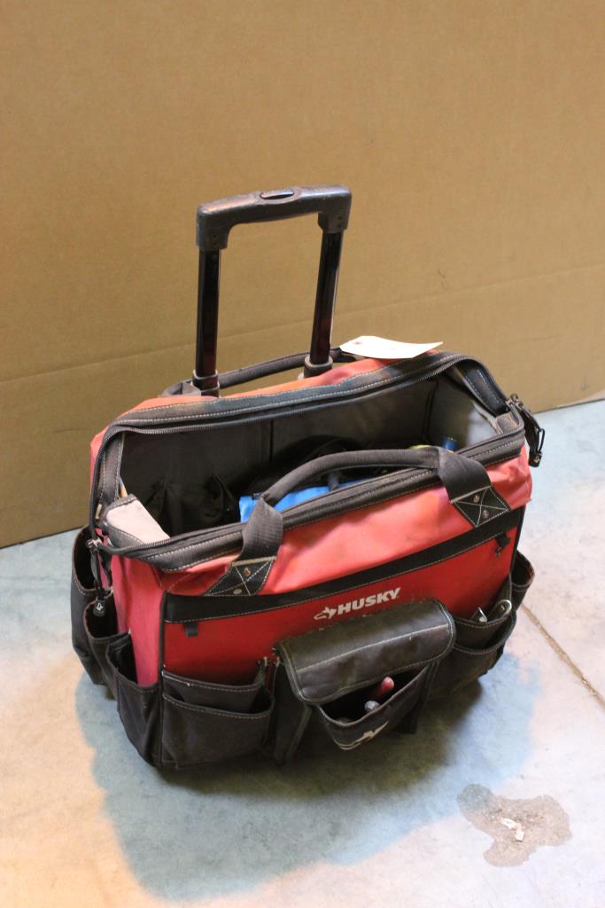 Husky Rolling Tool Bag With Various Hand Tools, 20+ Pieces Property Room