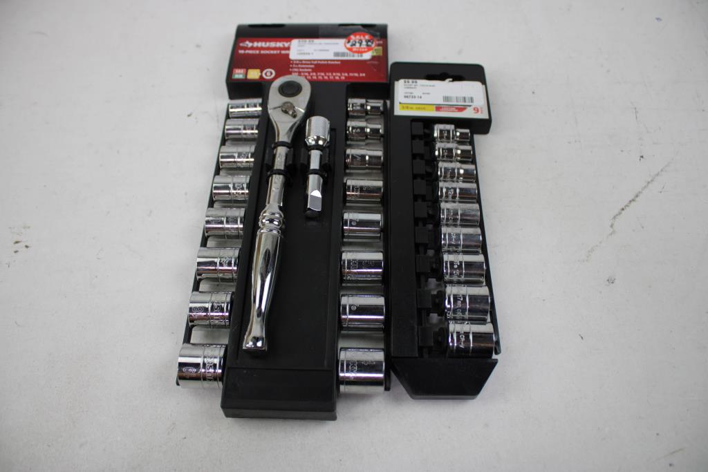 Husky Socket Wrench Set, JobSmart 3/8" Drive Socket Set, 2 Pieces