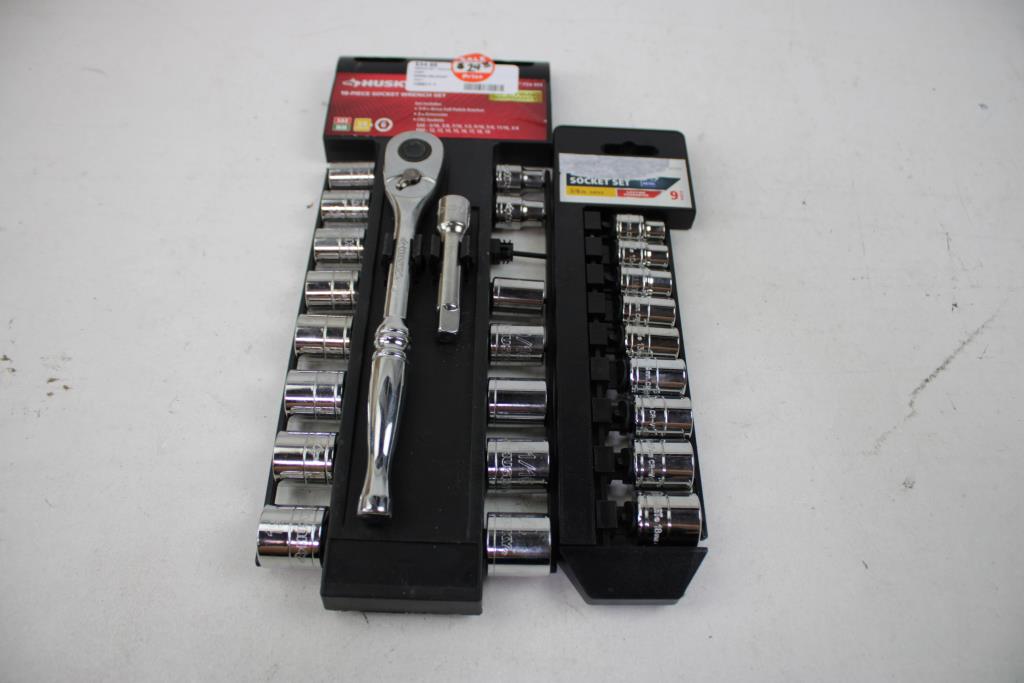 Husky Socket Wrench Set, JobSmart 3/8" Drive Socket Set, 2 Pieces
