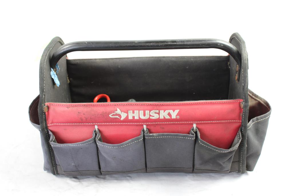 Husky Tool Bag With Knipex Alligator Pliers, Kobalt Tongue And Groove Pliers, And More