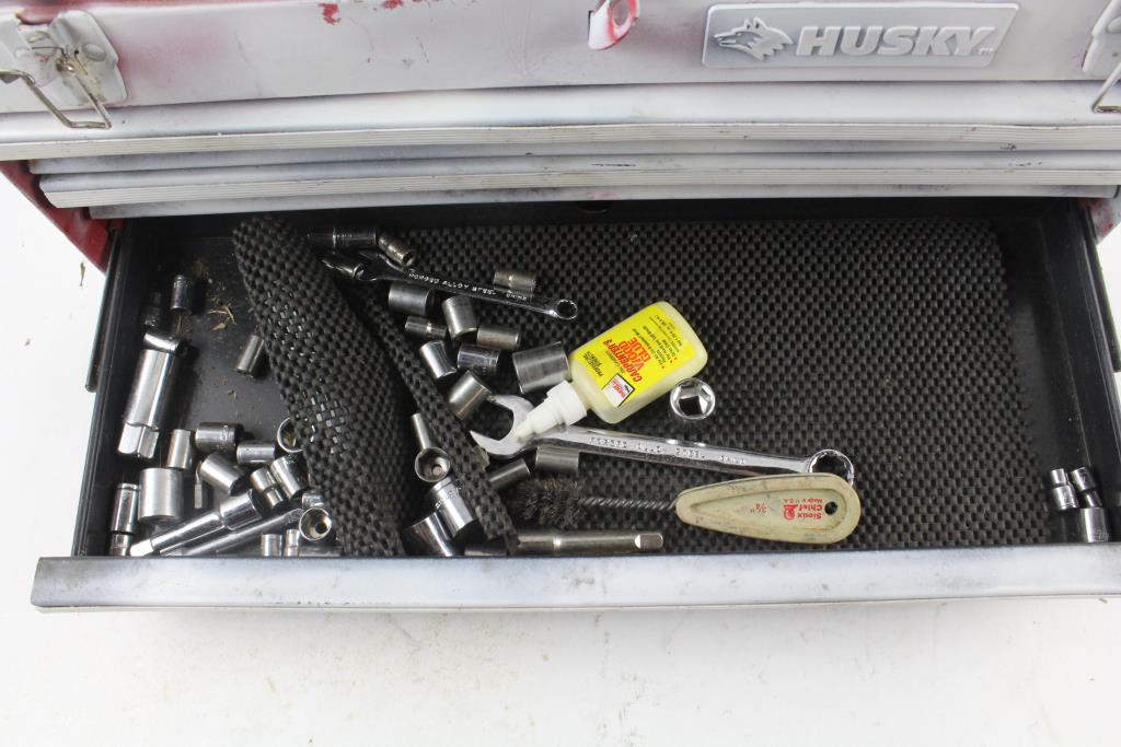 Husky Tool Box With Assorted Hardware Property Room
