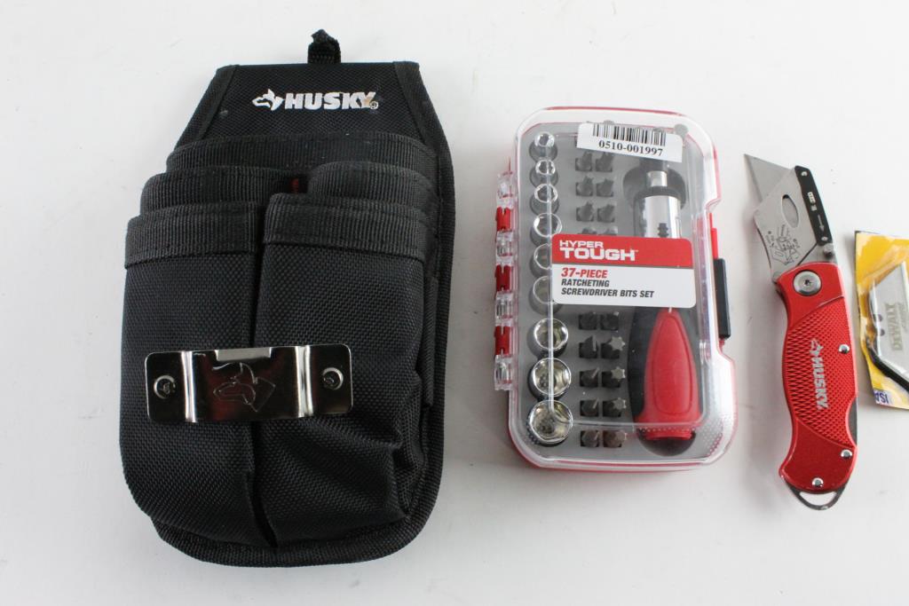 Husky Tool Pouch With Tools, 3 Pieces Property Room