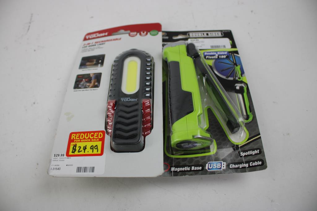 Hyper Tough, Lux-Pro, And More LED Work Lights, Flashlights, 4 Pieces