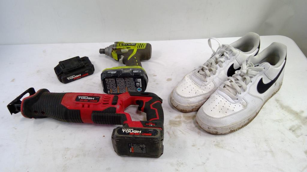 Hyper Tough, Ryobi Drill, Nike Air Force Size 11.5
