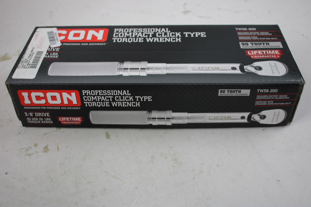 Icon Professional Compact Click Type Torque Wrench, TW38200 Property