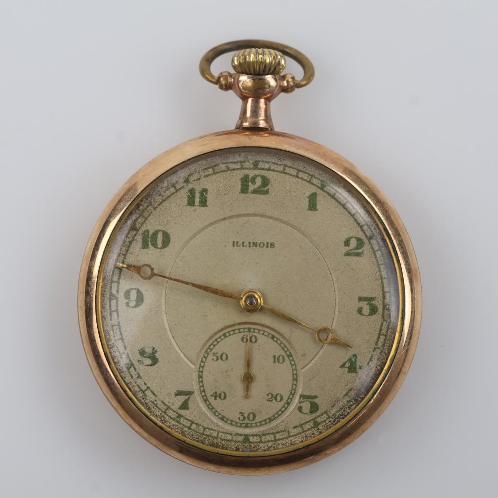Illinois Watch Co 10kt GF Pocket Watch