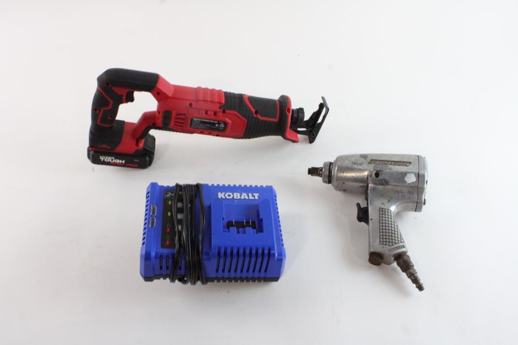 Impact Drill, Reciprocating Saw, And Battery Charger, 3 Pieces