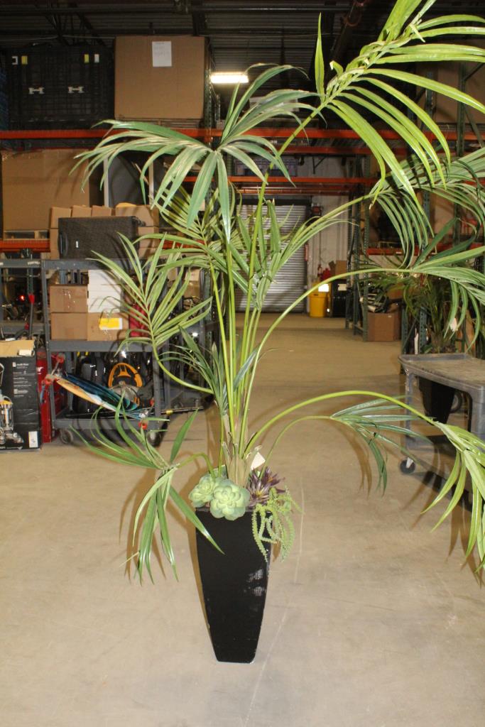 Indoor Plastic Palm Tree In Vase Property Room