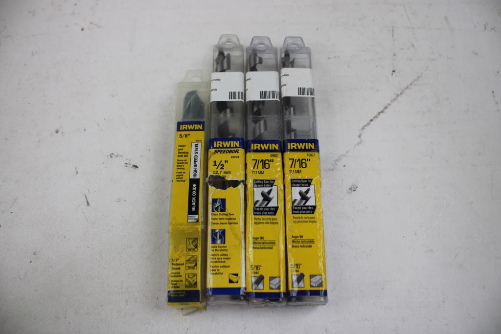 Irwin Cutting Spurs, Silver And Deming Drill Bits, 7 Pieces
