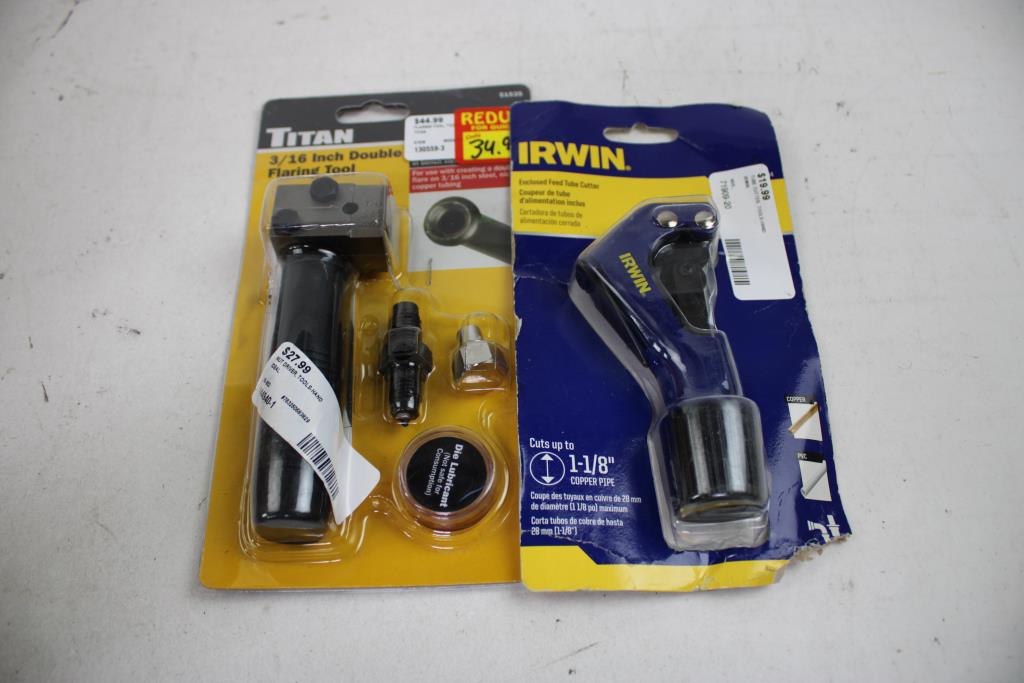 IRWIN Feed Tube Cutter, Titan Flaring Tool, Husky Quick-Release Tube Cutter, 3 Pieces