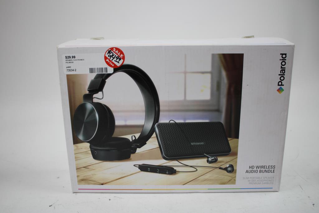 ISound Headphones, Wireless Earbuds, Polaroid HD Wireless Audio Bundle, 3 Pieces