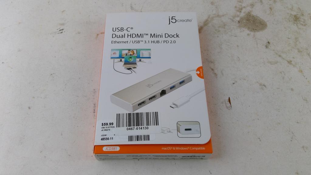 J5Create USB-C Dual HDMI Mini Dock