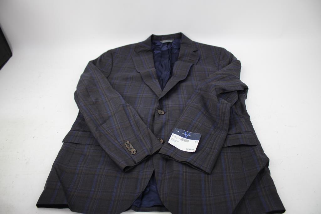 Jack Victor Elite Plaid Wool Slim Coat, Size 42R