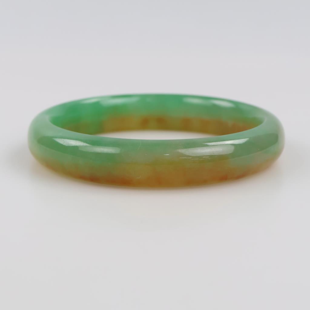 Jade Green & Brown Slip-On Bangle Bracelet