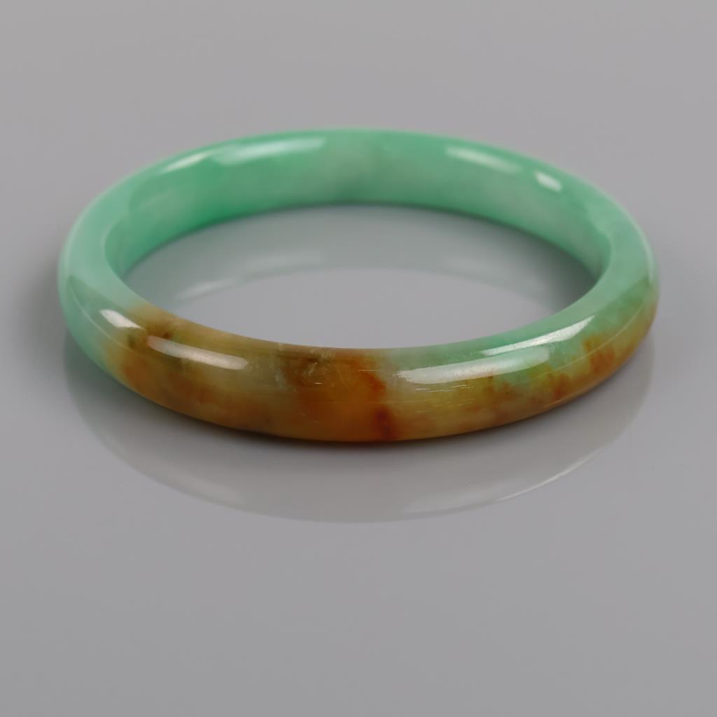 Jade Green-Brown Slip-On Bangle Bracelet