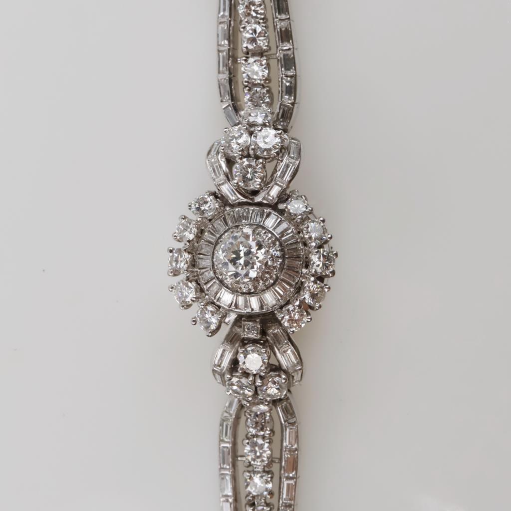 Jaeger LeCoultre 14.67ctTW Diamond Platinum Dress Watch-Evaluated By Certified Gemologist-AGS/GIA
