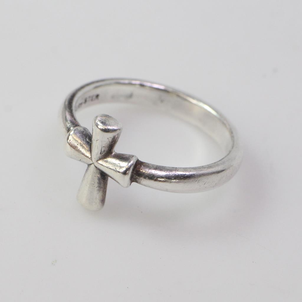 James Avery Silver Sign Of Faith Ring, 3.26g Property Room
