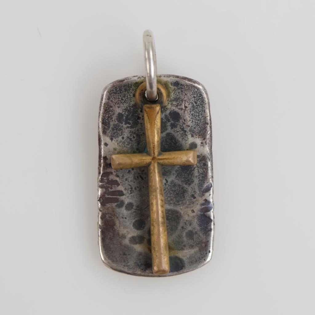 James Avery Sterling Silver Engravable Tag & Cross Charm