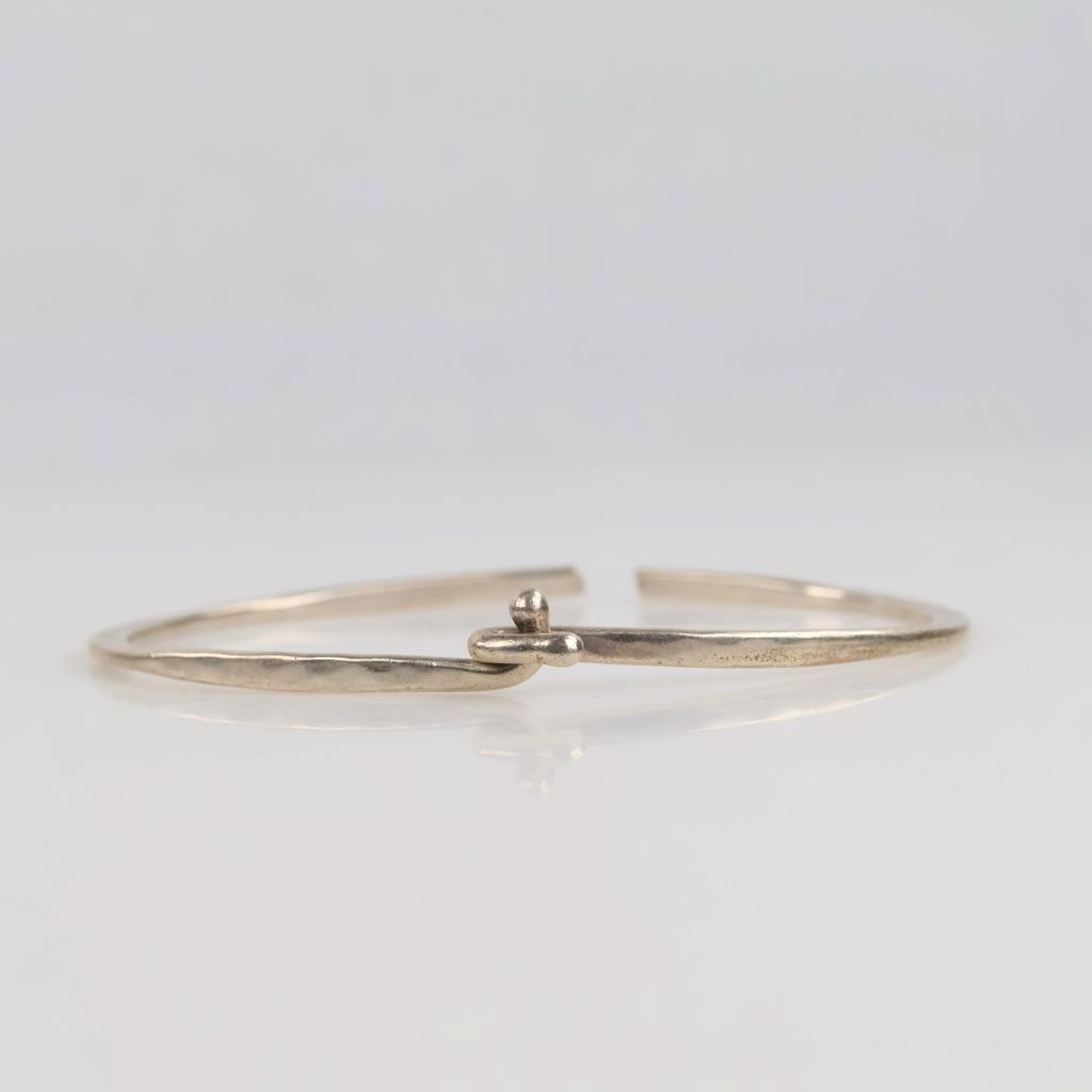 James Avery Sterling Silver Hammered Hook On Cuff Bracelet