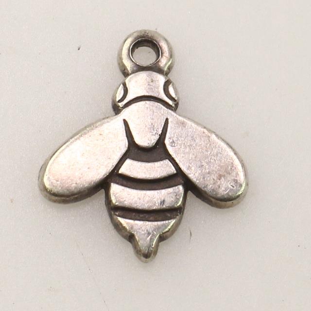 4-Piece Matte Silver Oxidized Small Honey Bee Jewelry Charms – Brass Fashion Findings