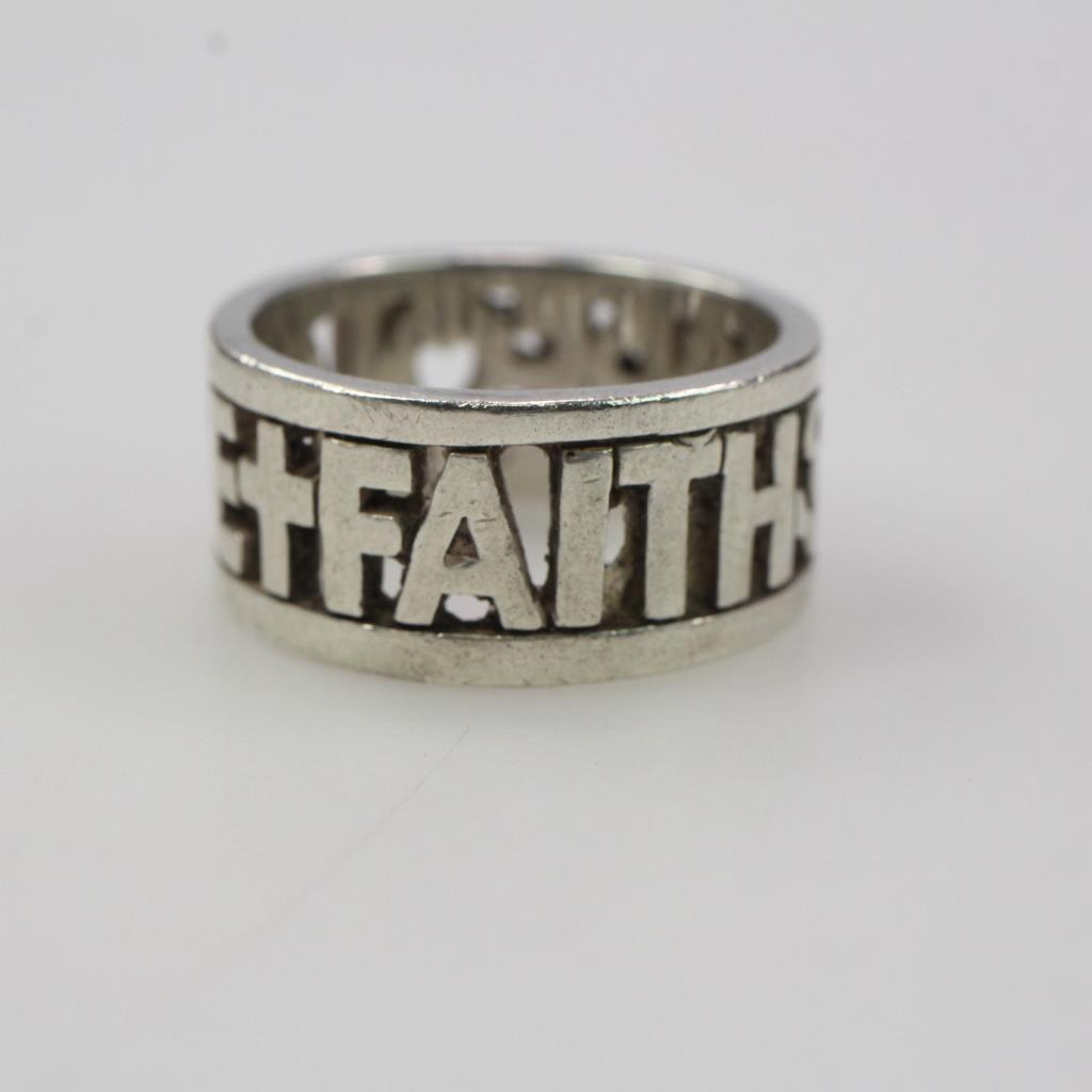 James Avery Sterling Silver "Hope, Faith, Love" Ring Property Room