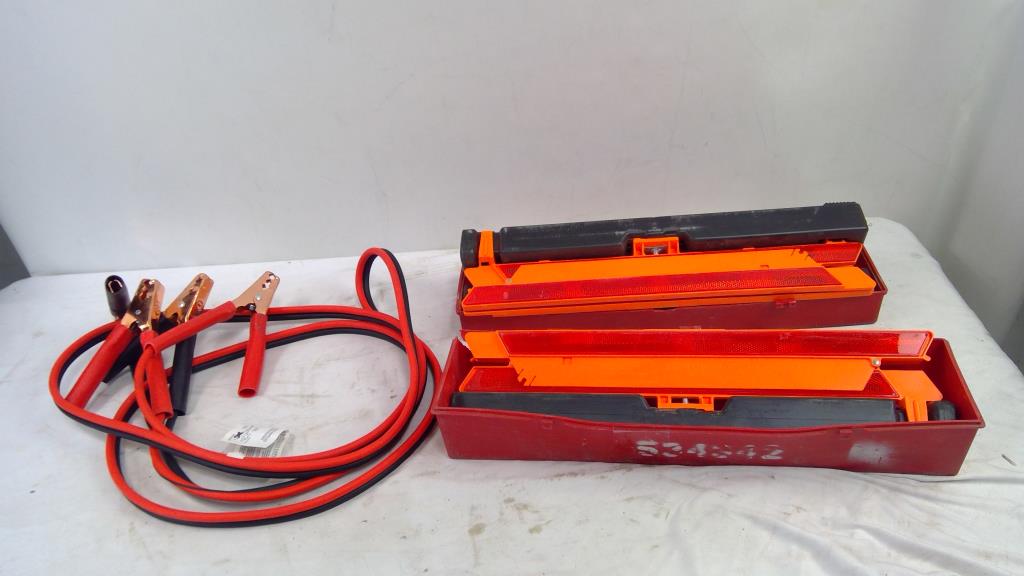 James King Warning Triangle Flare Kit, And Jumper Cables