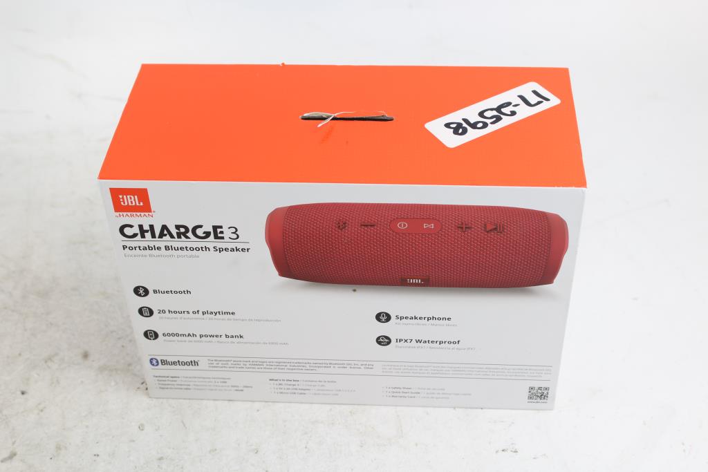 JBL Charge 3 Portable Bluetooth Speaker Property Room