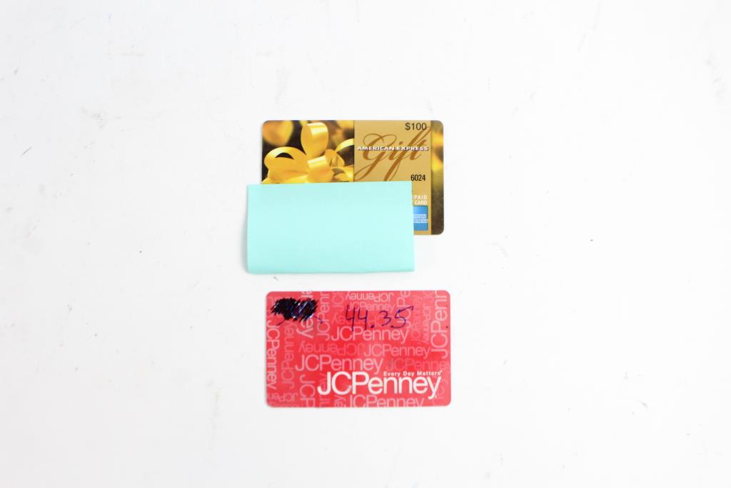 Jcpenney And American Express Gift Cards 52 26 2 Pieces An Image Relevant To This Listing Jcpenney And American Express Gift Cards