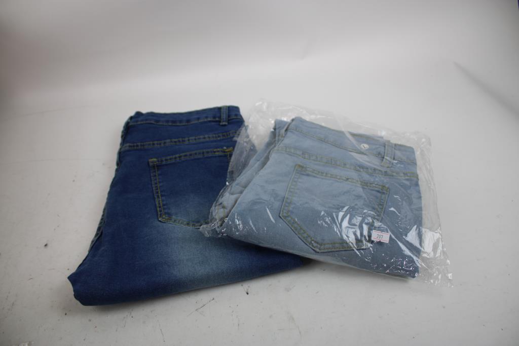 Jeans Size Large Bulk Lot - Light Wash Denim, Denim Blue, Black Jeans, 15 Pieces