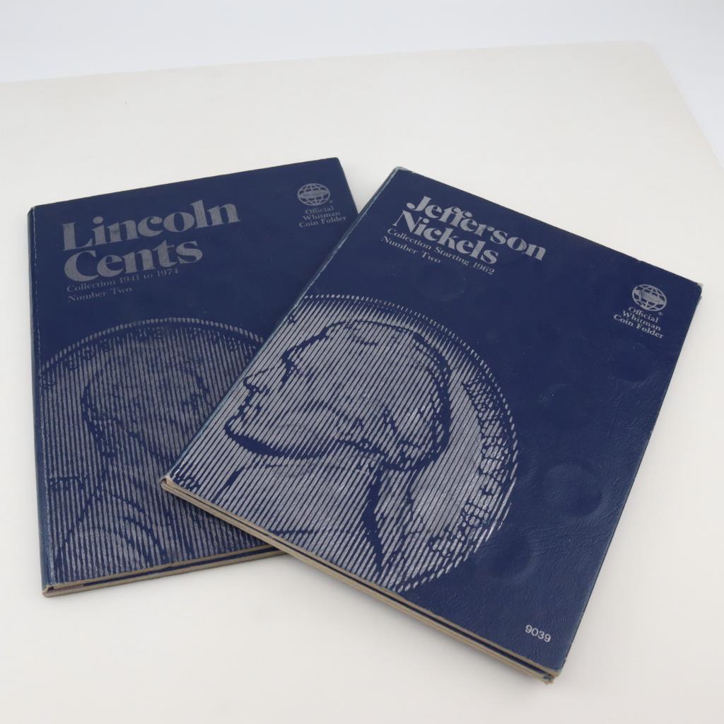 Jefferson Nickels & Lincoln Cents Collection Booklets, 74 Coins ...