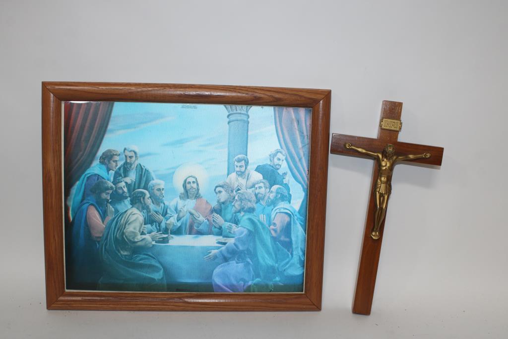 Jesus Cross And Last Supper Picture Frame Property Room