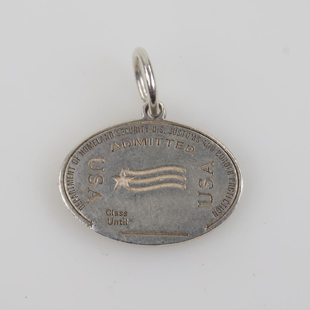 Jet Set Candy Sterling Silver USA Passport Stamp Charm
