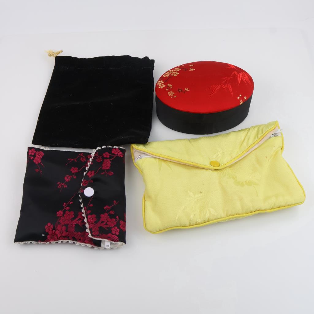 Jewelry Box And Pouches, 4 Pieces