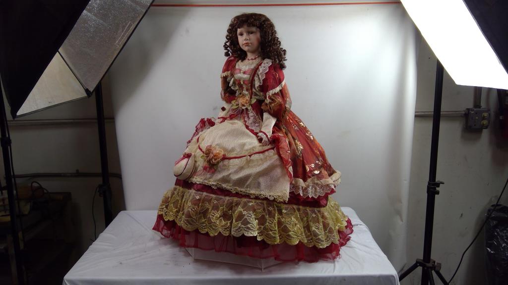 J.Misa Collection Victorian-Style 42" Porcelain Umbrella Doll
