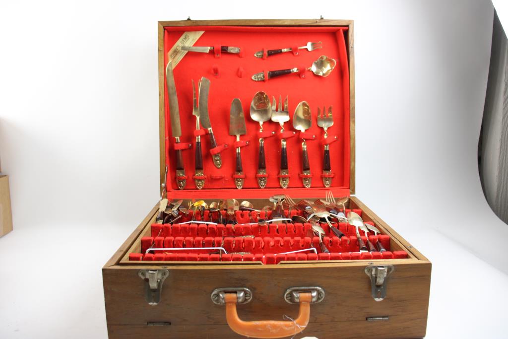 Johny's Gems Bronze Flatware In Case