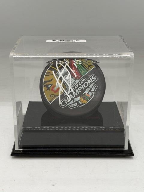Jonathan Toews Autographed Chicago Blackhawks 2013 Stanley Cup Champions Hockey Puck