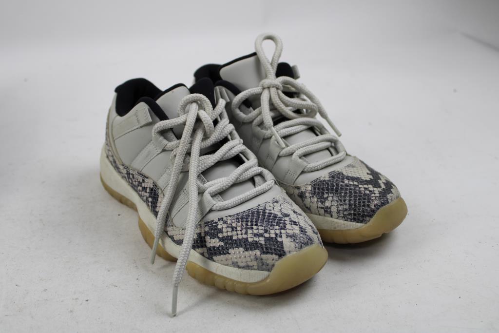 Jordan 11 Retro Low Snake Light Bone Sneakers, Size 6Y