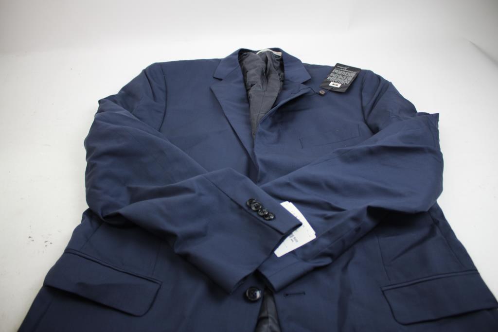 Joseph Abboud 2-Button Side-Vented Notch Lapel Suit Jacket, Blue, Size 44L