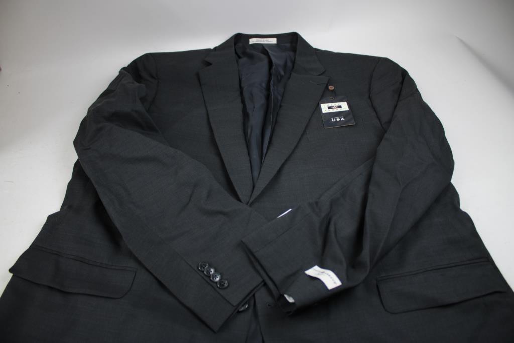 Joseph Abboud 2-Button Side-Vented Notch Lapel Suit Jacket, Gray, Size 52L